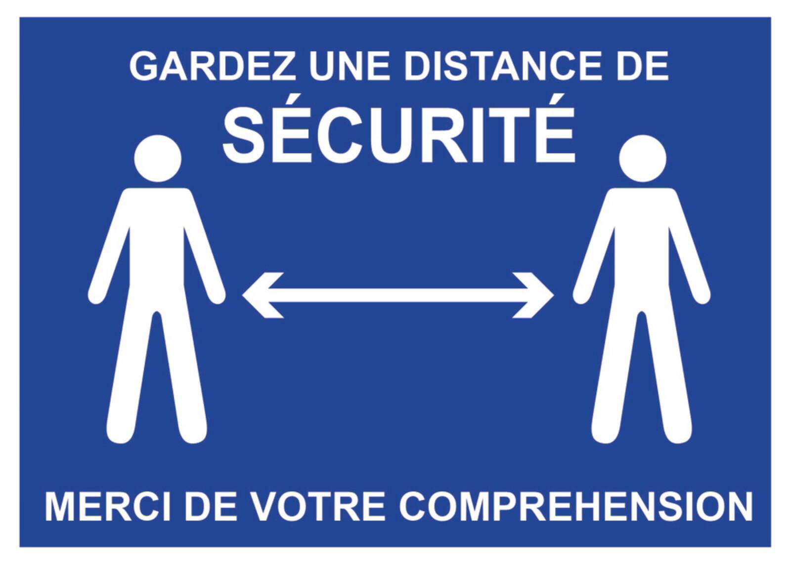 PANNEAU SIGNALISATION DISTANCE DE SECURITE 210x297mm